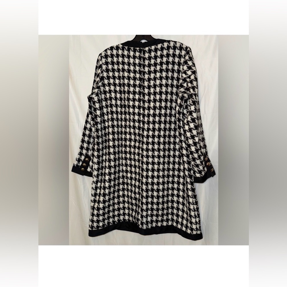 Pomander Place Black White Tweed Bow Mini Dress 2X NWT - Picture 3 of 15